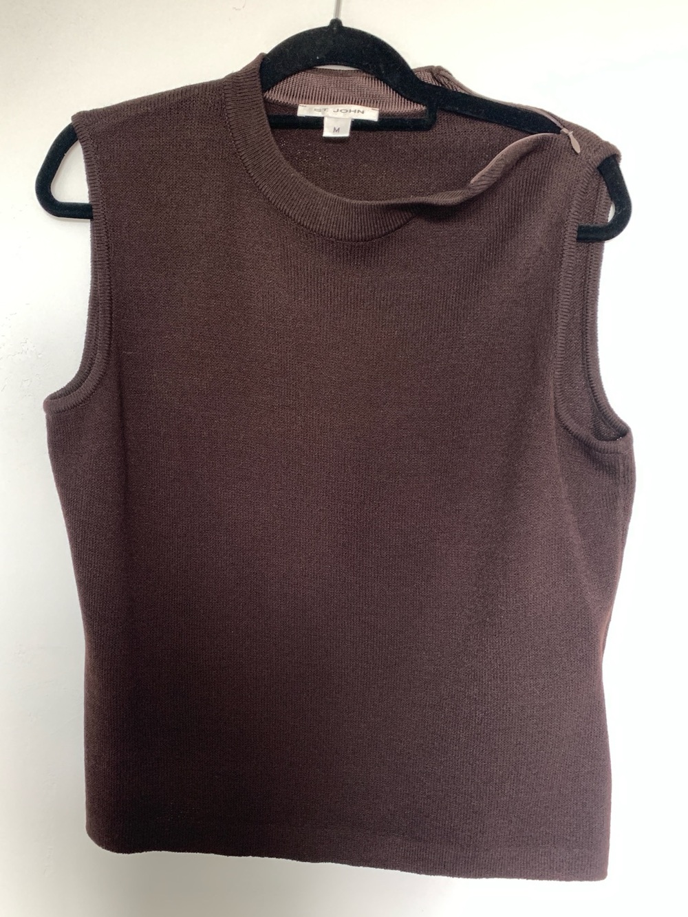 St. John Chocolate Brown Sleeveless Knit Tank Top